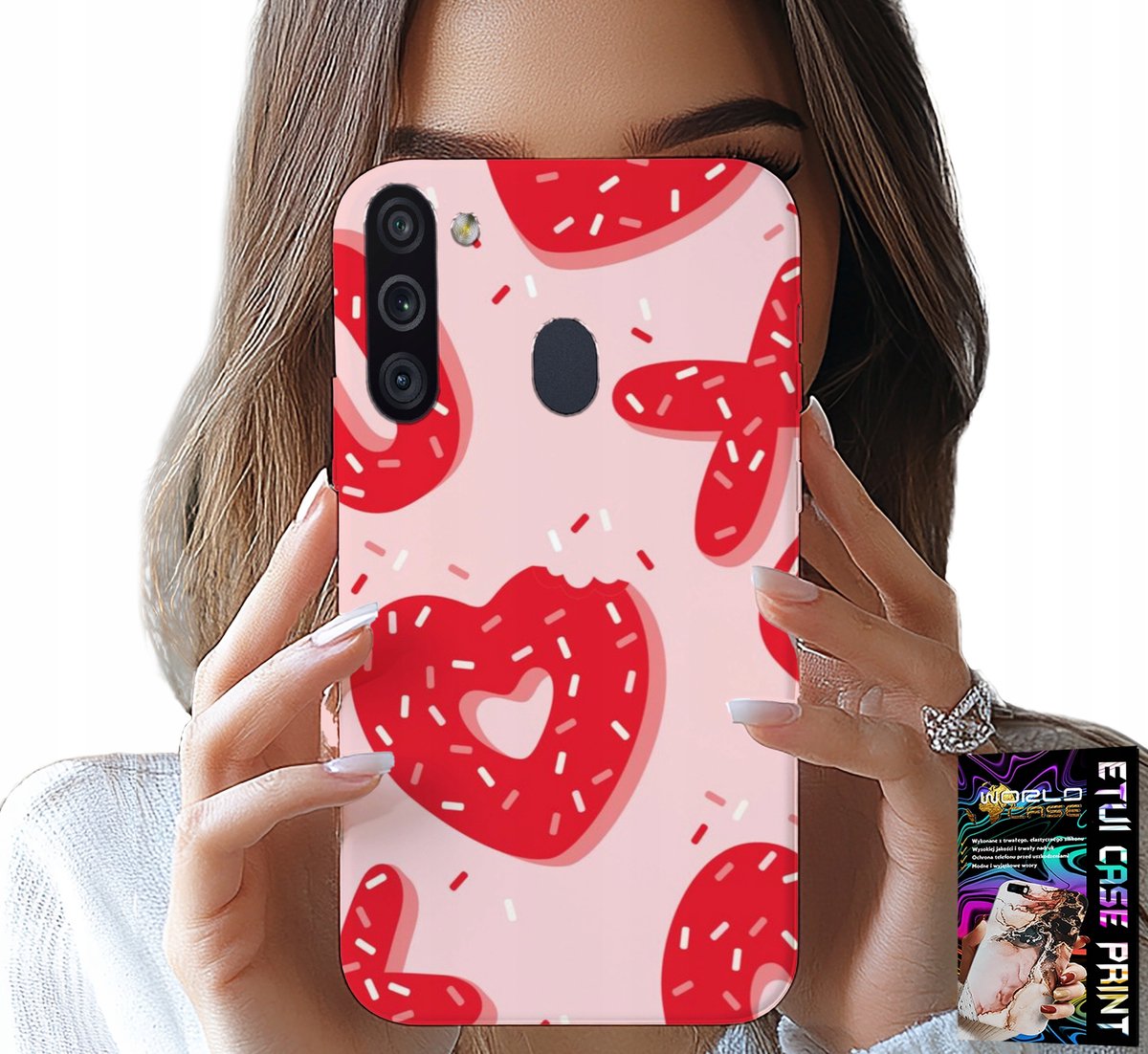HOESJE VOOR SAMSUNG GALAXY A21 - VROUWELIJKE, MODIEUZE PATRONEN XOXO HART + GLAS