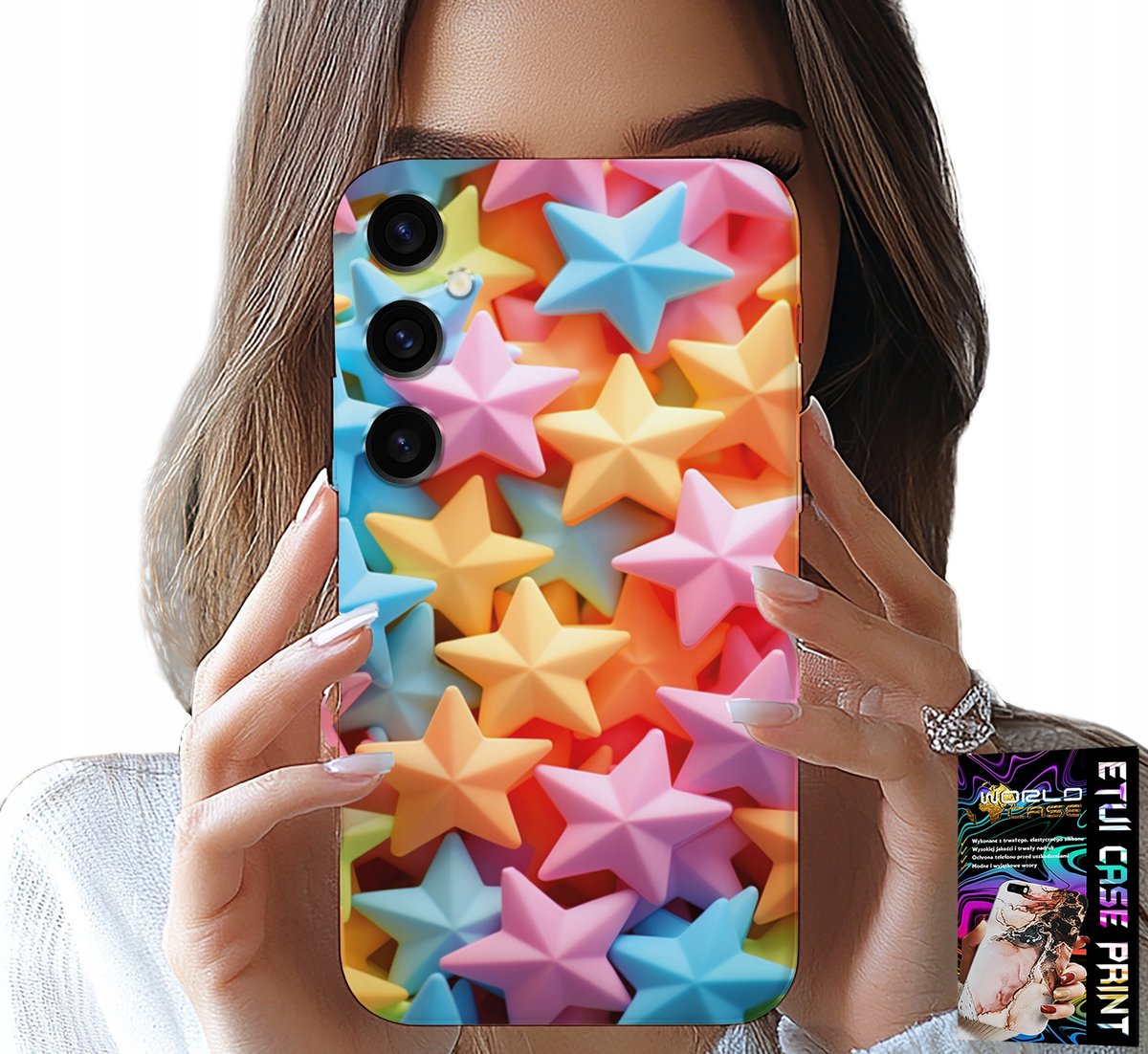 HOESJE VOOR SAMSUNG GALAXY A13 5G - KLEURRIJKE STERREN HOESJE + FILM