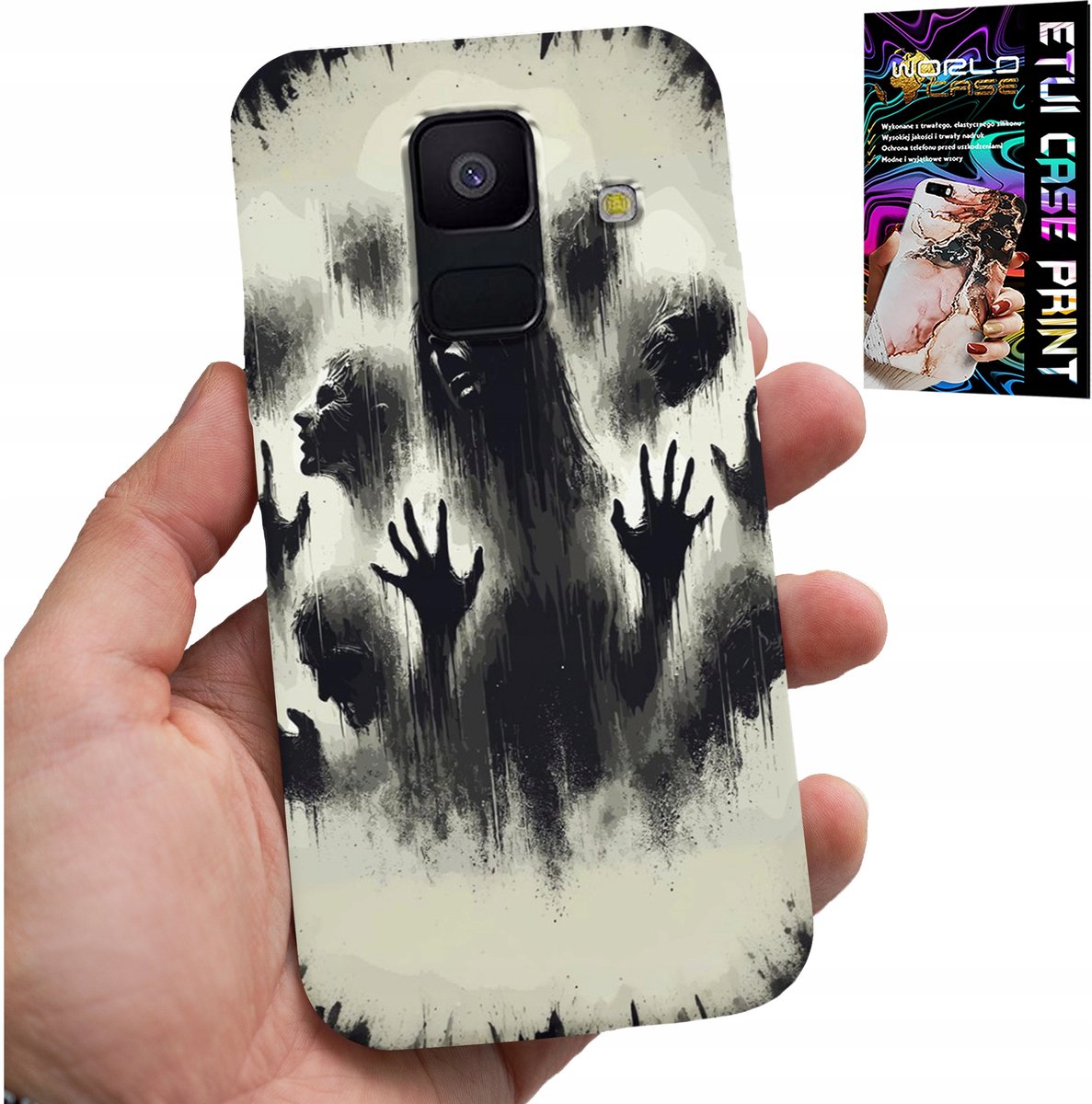 HOESJE VOOR SAMSUNG A6 2018 - LIVING DEAD THE WALKING DEAD ZOMBI + GLAS