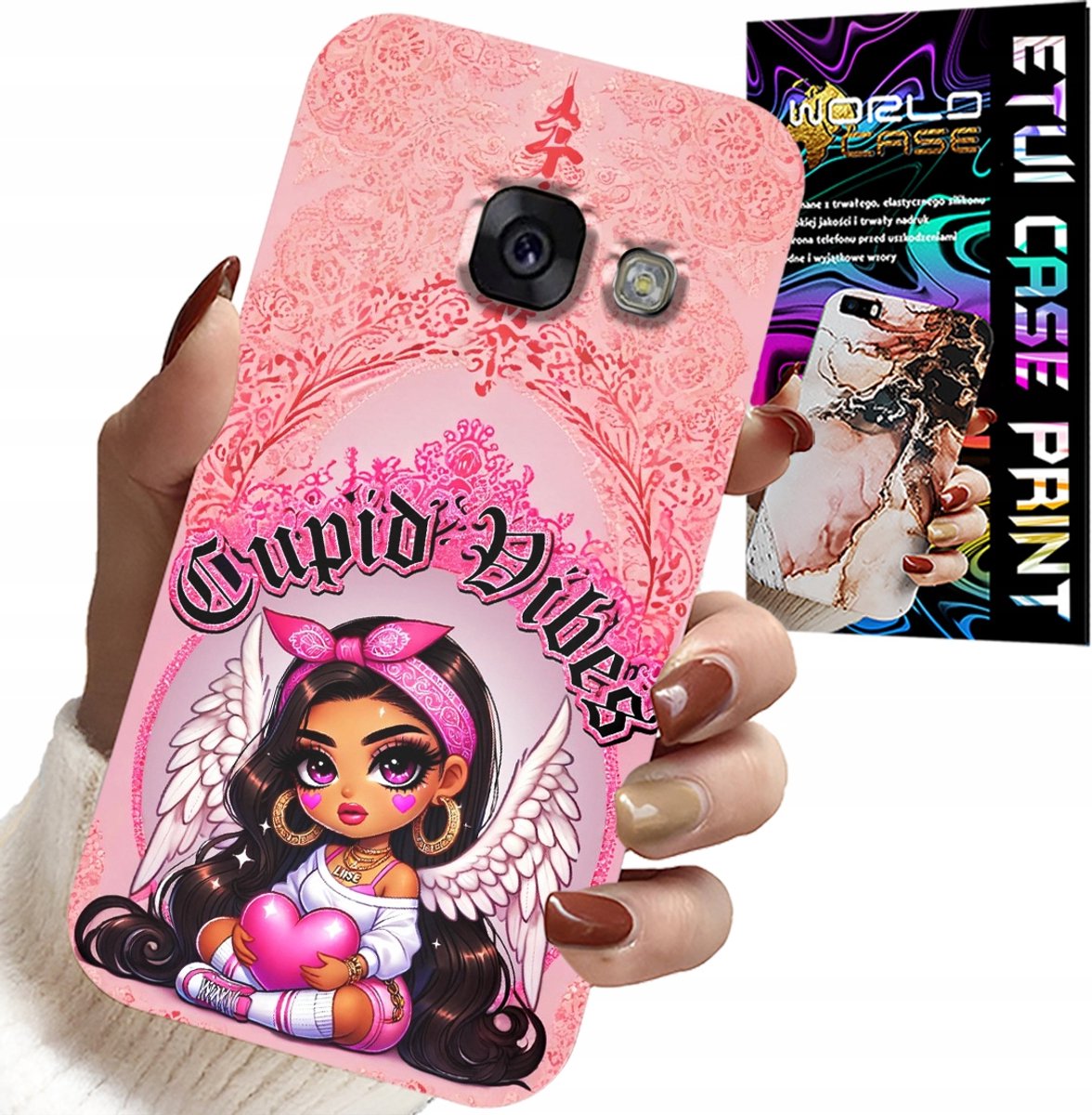 HOESJE VOOR SAMSUNG A5 2017 - CUPID VIBES MET EEN SCHATTIGE ENGEL ACHTERKANT