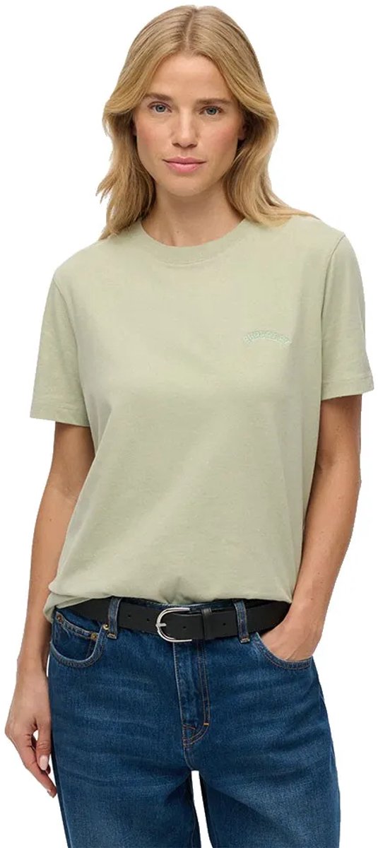 Superdry Essential Logo Geborduurde T-shirt Dames T-shirts Dusty Sage