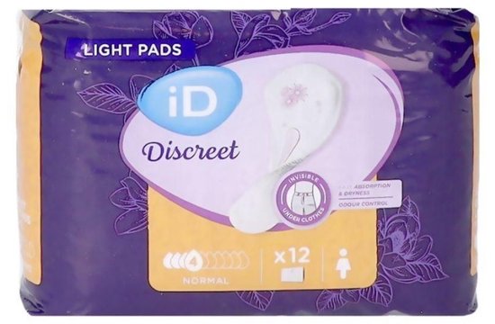 iD Discreet Normal licht maandverband, 12 stuks.