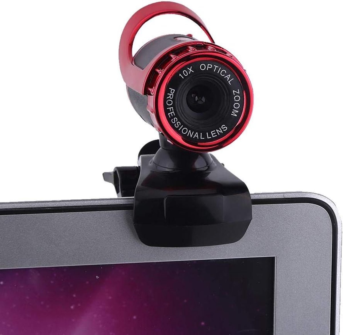 HD Webcam - USB Camera - Videobellen - 360 Graden Draaibaar - 12M Pixels - Rood