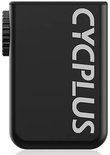 Zwarte CYCPLUS mini-fietspomp met ribbelige knop.