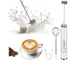 Daity Handheld oplaadbare melkschuimer met 3 snelheidsstanden - drankmixer - elektrische melkschuimer - geschikt voor lattes - cappuccino's - matcha - eieren - eiwitten en andere dranken.