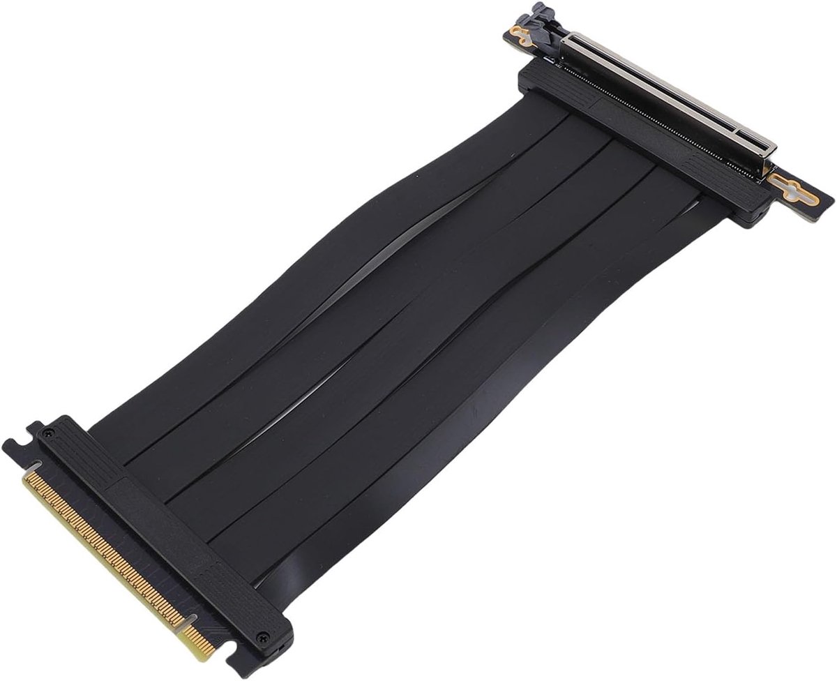 PCIe 5.0 Kabel - GPU Extensie - PC Bouw - 128 Gbps Snelheid - 20 Cm Hoek - Zwart