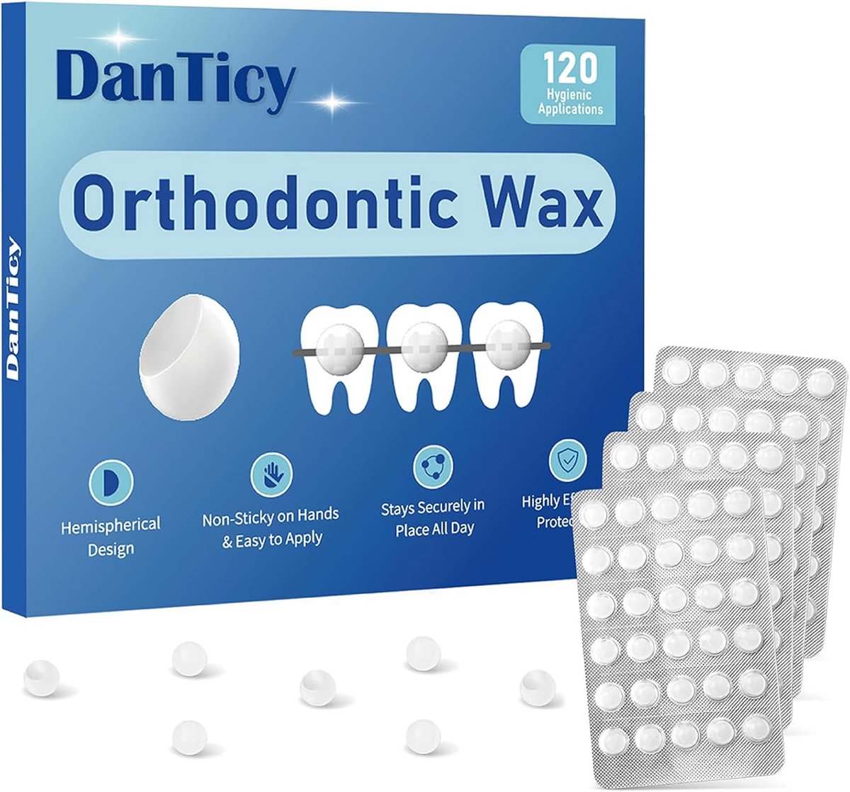 Orthodontische wax - Tandwas strips - Beugel comfort - Voorgesneden komvorm - 120 stuks