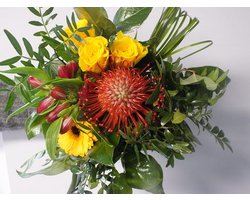 Bloemenboeket Kleurdroom - Boeket met kaart - Bloemen bezorgen - Inclusief wenskaart - Gekleurd