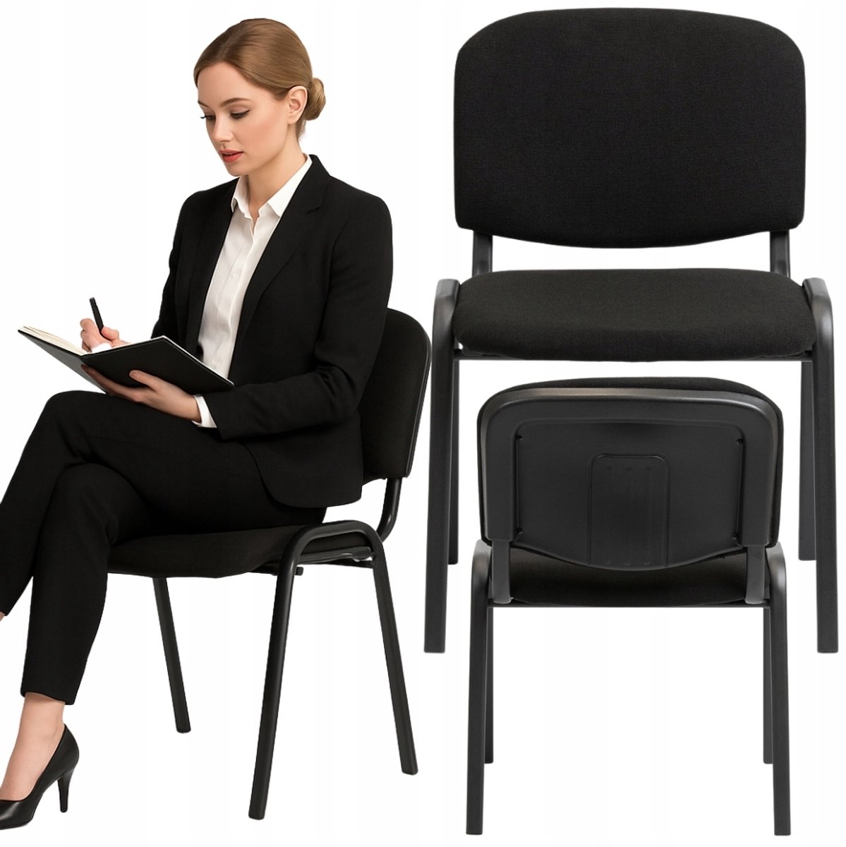 Bankietowo ISO Serie - Vergaderstoel - Zwart - Ergonomisch - Stalen Frame
