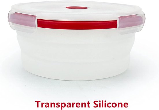 Opvouwbare kommen - Siliconen bakjes - Kamperen en opslag - Set van vier - 21 x 20 x 12 cm — afbeelding 5