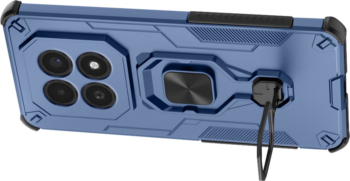 Avizar Hoesje voor Redmi Note 15 met Draaibare Ring en Standaardfunctie, Blauw