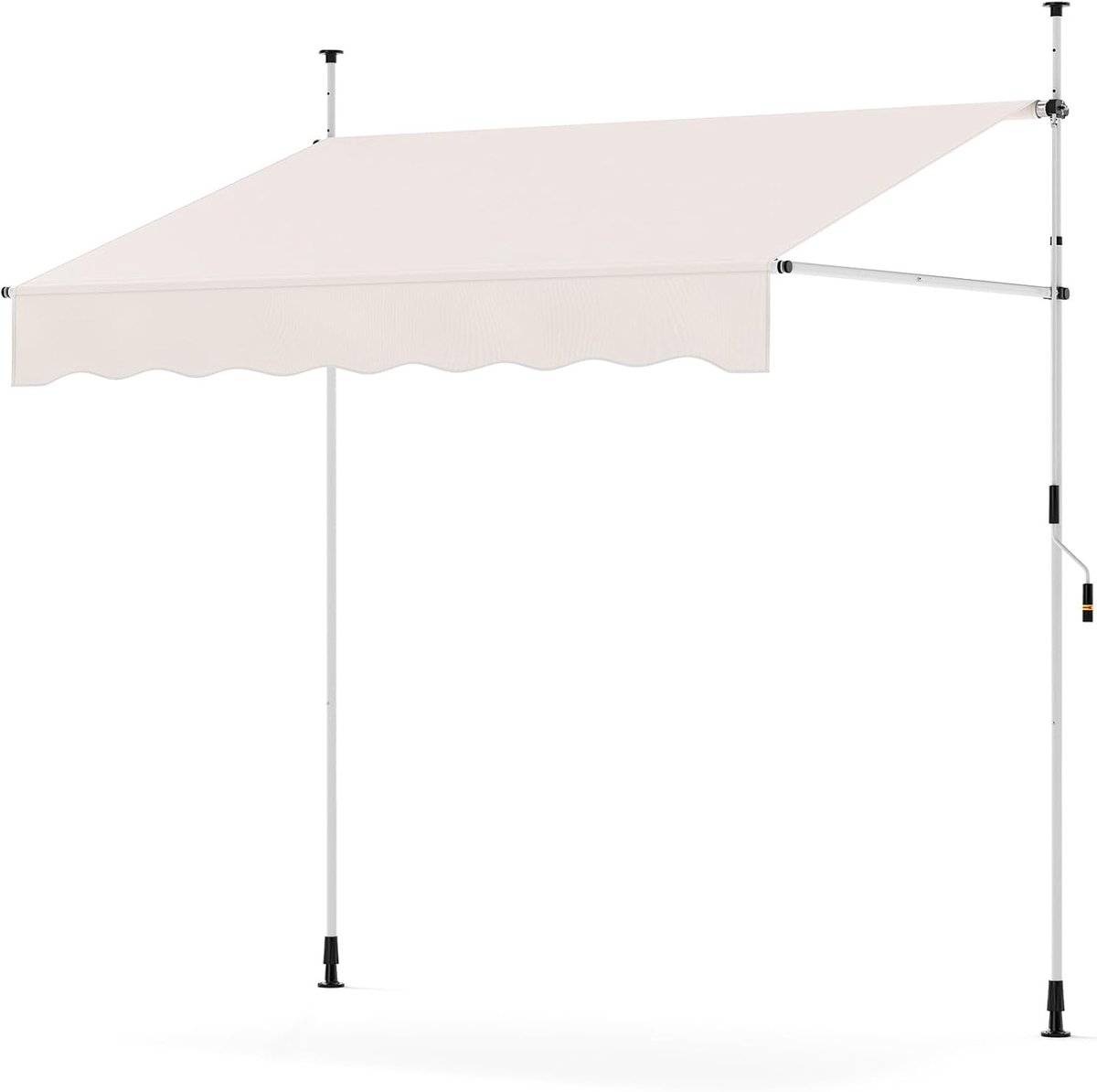 KOMFOTTEU 200 cm Markise, luifel balkon zonder boren, luifel met handslinger, in hoogte verstelbaar, uv-bestendig en waterafstotend, zonwering voor balkon, terras en tuin