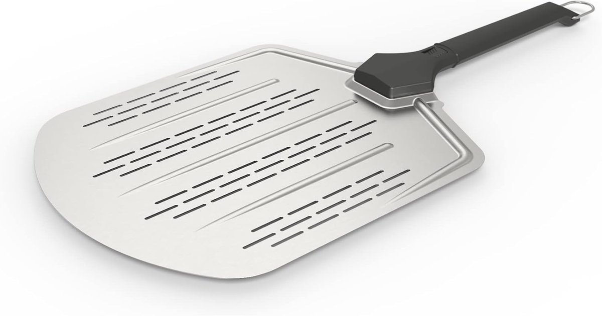Geperforeerde Pizzaschaal - Pizzaspatel Pizza Schep - Pizza Ovens Gebruiken - Ultradun Aluminium - 12 Inch - Zilver