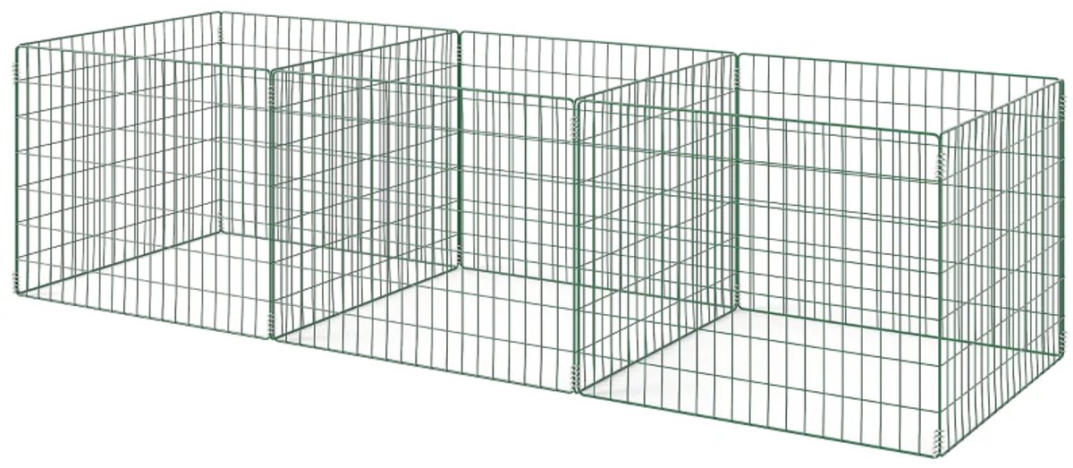 Compostbak - Tuincompostbak - Compostvat - 1680 L - 3-delig - Weerbestendig - Groenafval - Compostbakje - Composter - Afval & Recycling - Afvalbak - Tuin - voor Buiten - 270 x 90 x 70 cm - Groen