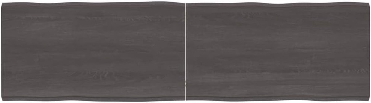 Houten Tafelblad - Blad voor Tafel - Keuken of Bar - Levendige Rand - 180 x 50 cm - Donkergrijs