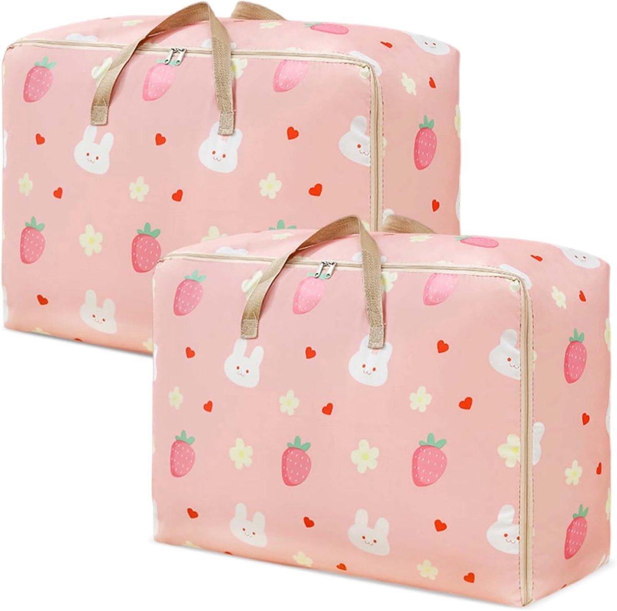 Opbergzak Set - Verhuisdozen - Ruimte Besparen - Waterdicht Oxford Doek - 84 Liter - Roze