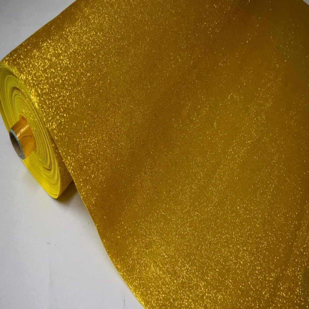 Knutsel Schuimrubber - Glitter Foam - Creatief Knutselen - Oeko-Tex Gecertificeerd - 90x20 cm 2mm - Goud Glitter