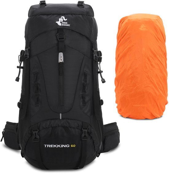 Professionele Wandelrugzak 60L - Met Regenhoes - Waterdicht & Lichtgewicht - Outdoor Rugzak voor Trekking, Kamperen & Reizen - Heren & Dames
