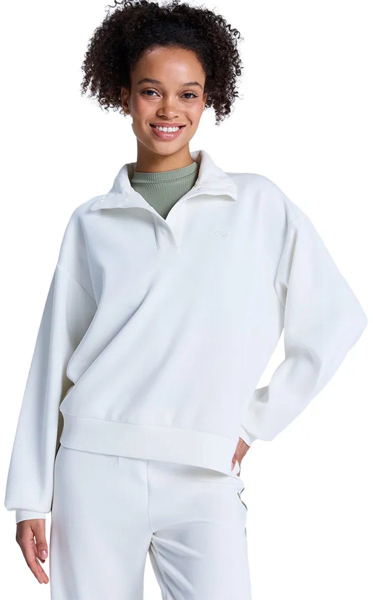Roxy Rise & Vibe Sweet Sweatshirt Met Rits XS Vrouw Coconut Milk