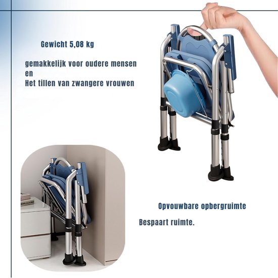 RONN® Toiletstoel - Toilet Seat Riser - Lichtblauw - ‎ 82cm x 58cm x 20cm van ronn — afbeelding 4