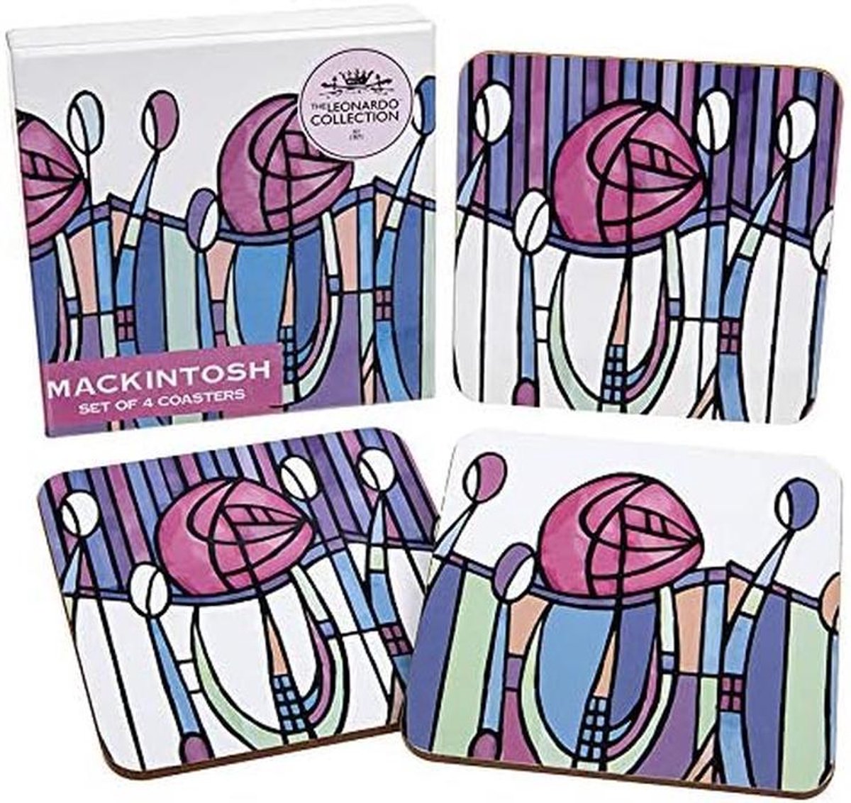 Onderzetters Set - Beschermers Tafel - Drank Glazen - Kurk Achterkant - 11 x 11 cm - Multicolor