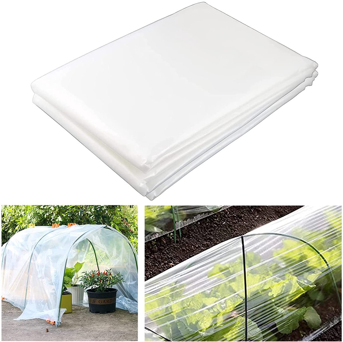 Transparante Broeikasfolie - Extra Dikke Polyethyleen Folie - 2 x 10 m, 0,3 mm Dikte