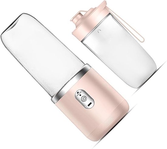 Draagbare blender - smoothie blender to go voor shakes en vers fruit - 6 messen, USB oplaadbaar - roze - 19,5 x 8,5 x 8,5 cm - ABS voor thuis, werk en onderweg van Merkloos — afbeelding 5