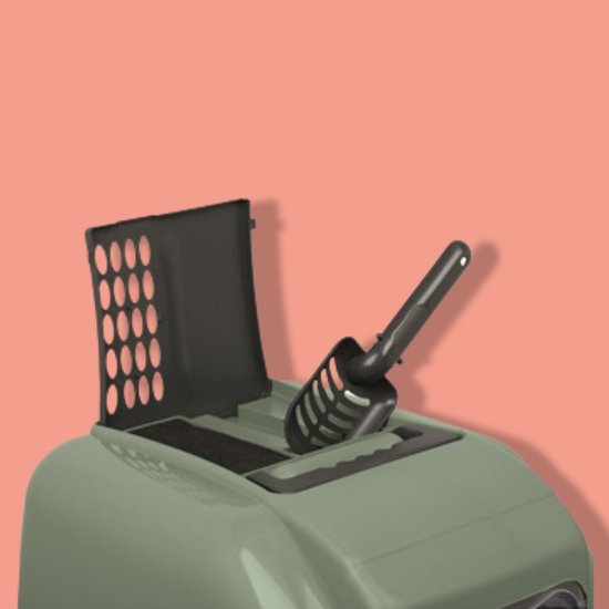 Imac bac à litière pour chat easy 2nd life vert 50x40x40 cm