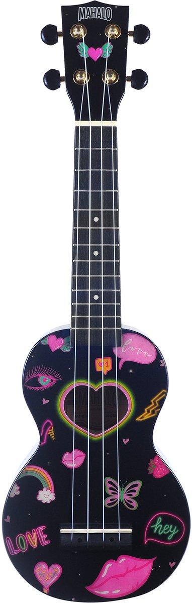 Mahalo MA1HE/BK Art Series Heart Black sopraan ukelele
