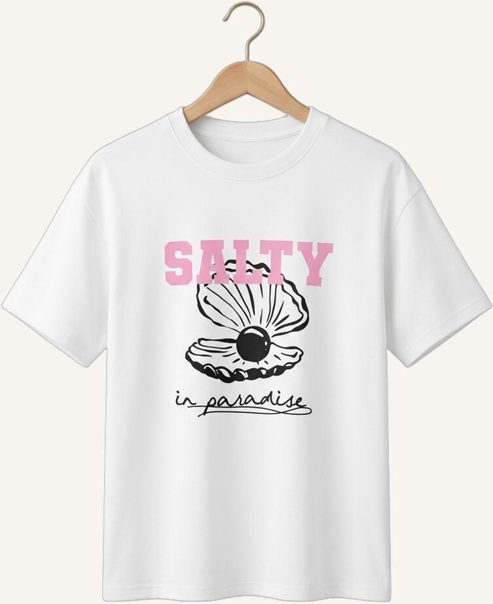 Salty Stitch Salty Pearl Tee Tops & T-shirts Meisjes - Shirt - Wit - Maat 116