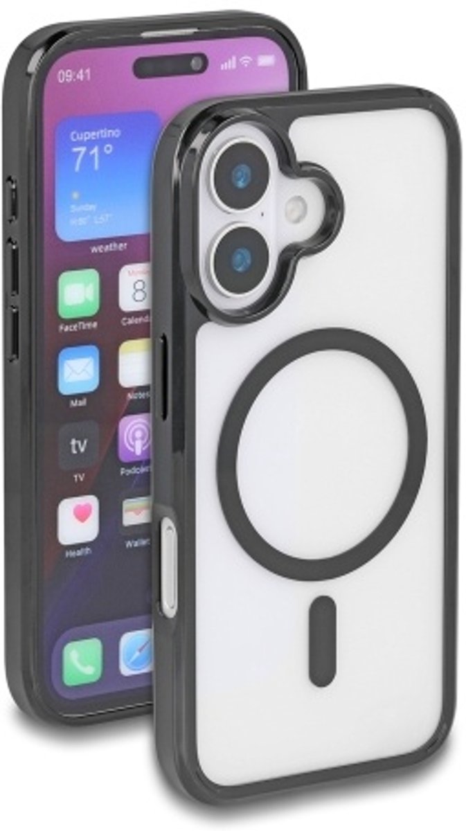 Delock Protective Case for iPhone 16 compatible with MagSafe clear-black