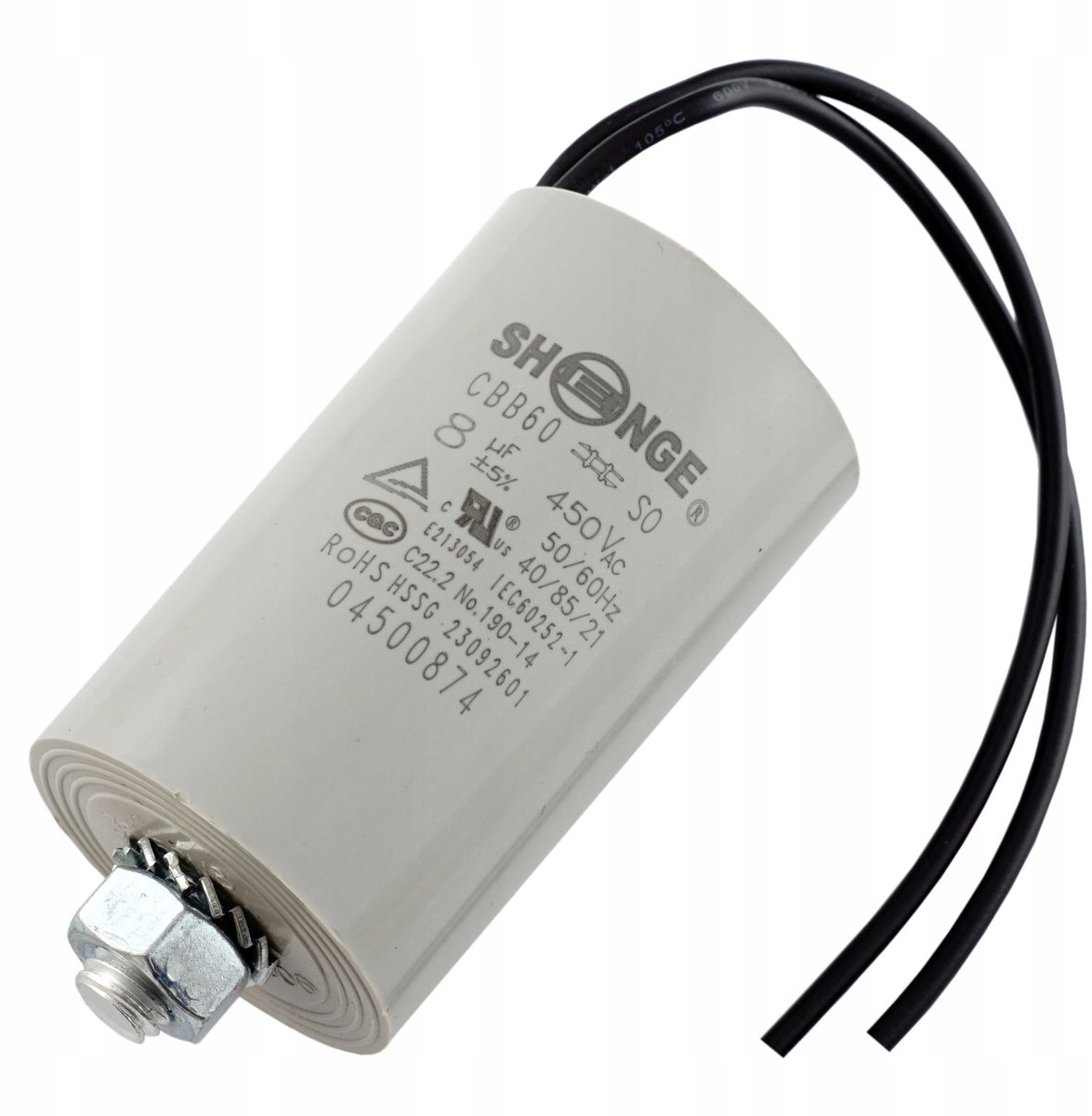 Shenge - Startcondensator - 8uF - 450V - Met Draden