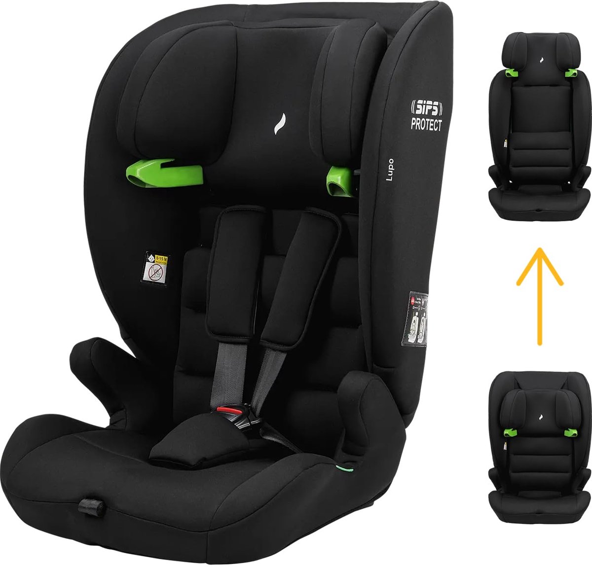 Osann Lupo 2 Isofix i-Size Autostoel 76-150 cm – Isofix – R129 – Groep 1/2/3 – Verstelbare Hoofdsteun – Zwart