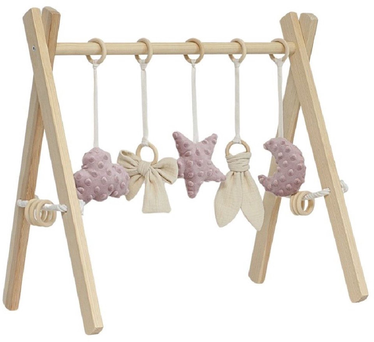 LuMali BabyGym met 5 Speeltjes Roze - Baby Speelgoed- Babygym toys - Baby Play