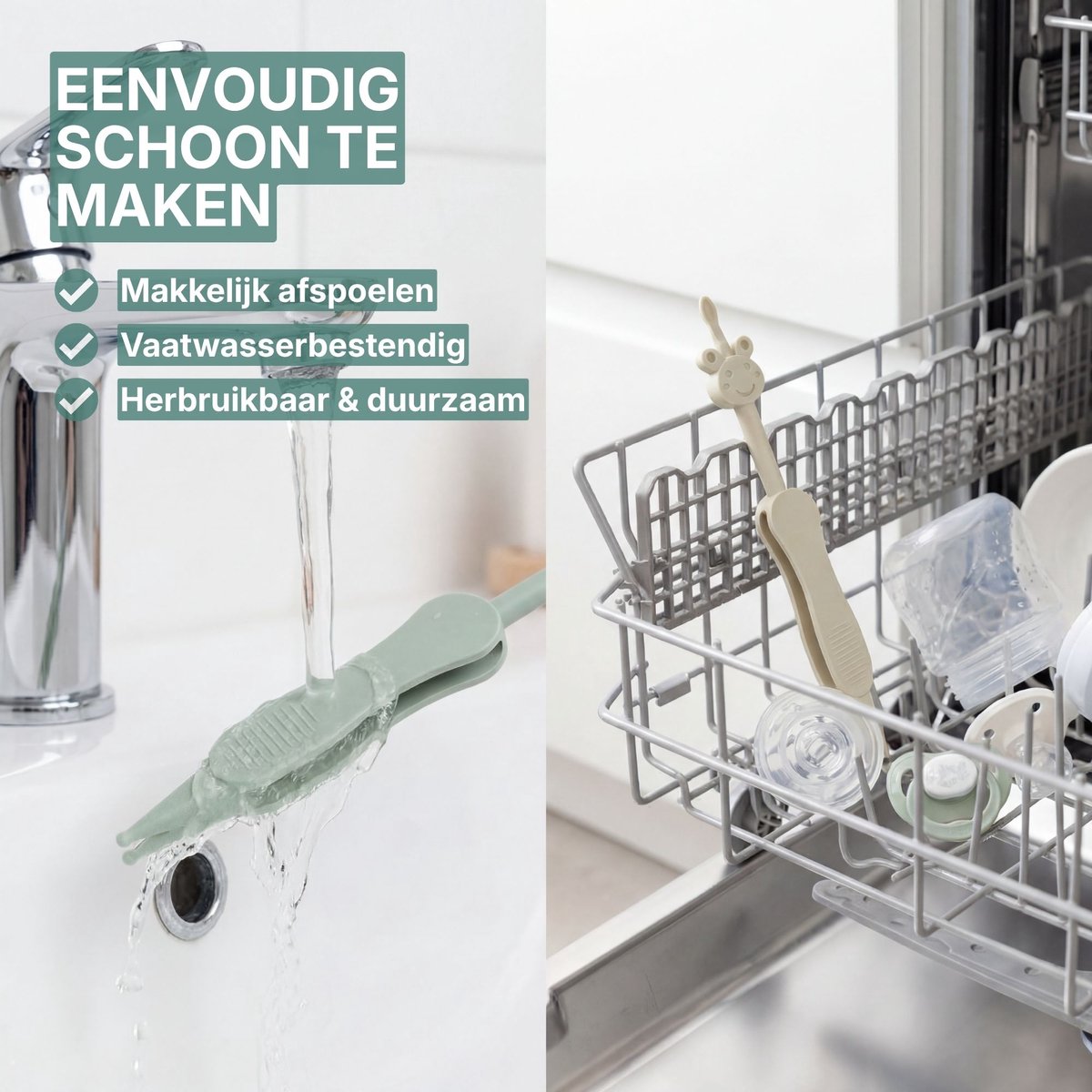 Broemba Baby Neusreiniger en Oorreiniger - Alternatief voor Neuspeer of Neuszuiger - Groen en Beige — cadeau in Cadeau-ideeën - foto 7
