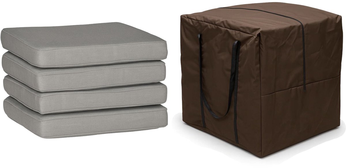 Tuinkussentas 600D Luxe Donker Bruin - 80 x 80 x 65