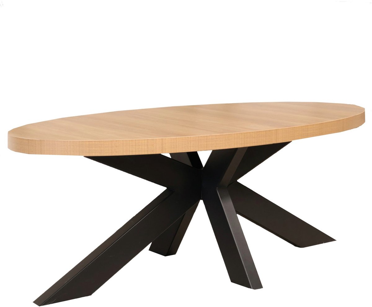 Lizzely Garden & Living Salontafel ovaal melamine lichtbruin Denzel 120cm ovale bijzettafel side table
