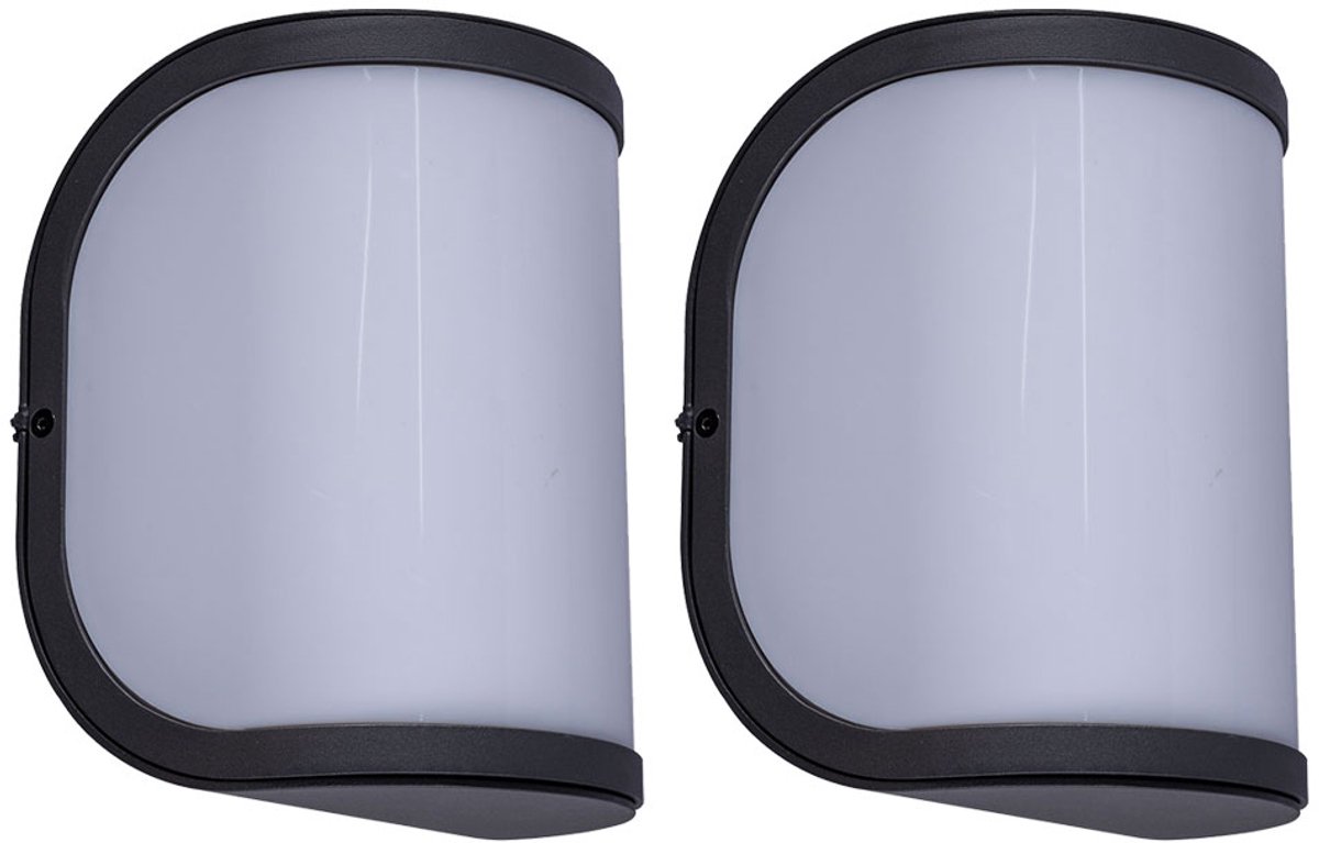 Globo Lighting Buitenlamp wandlamp entreeverlichting tuin buitenlamp van aluminium, antraciet, 1x E27, BxH 14x20 cm, set van 2