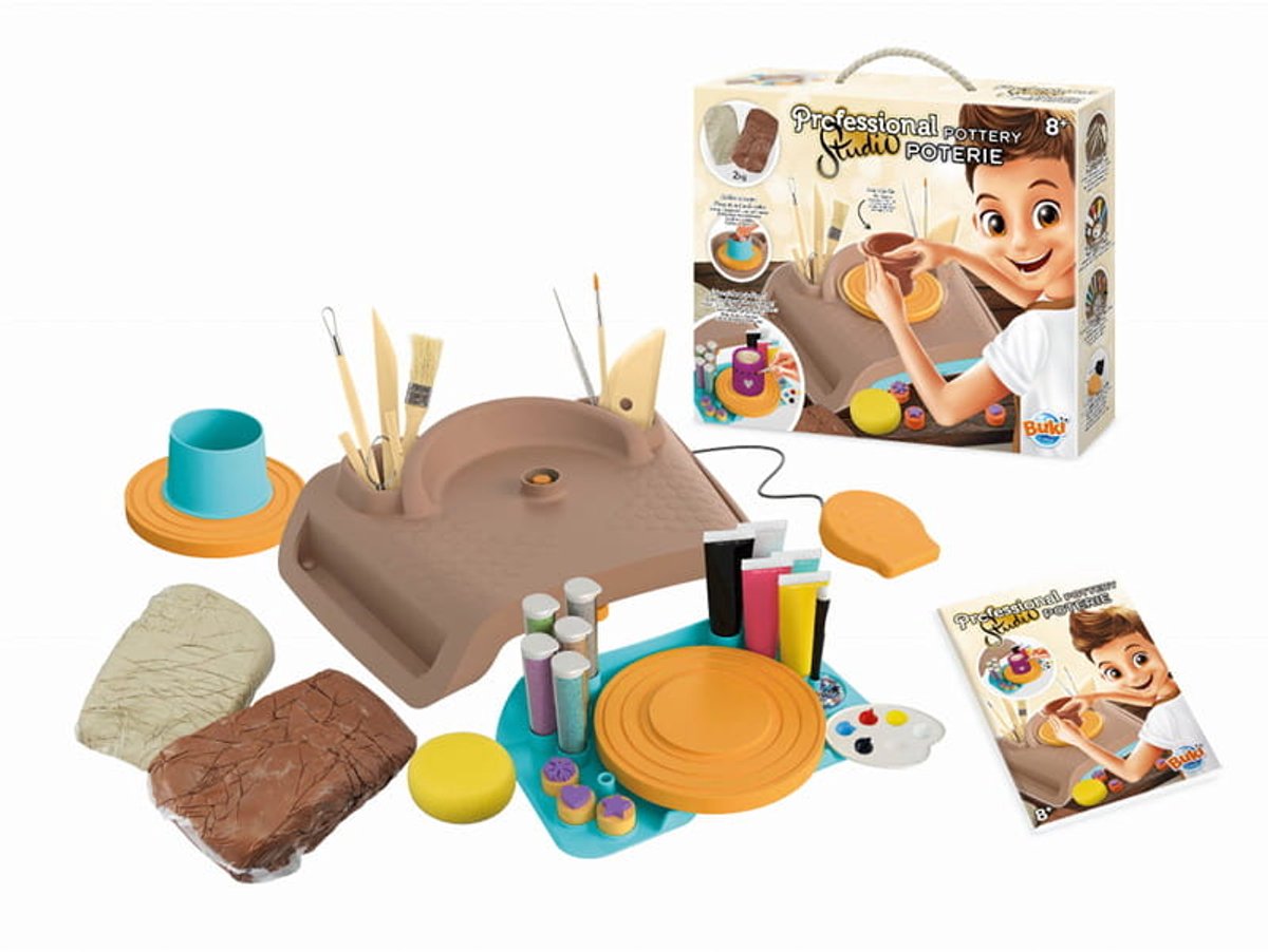 Buki - Professional Pottenbakkerij Studio - Knutselen voor kinderen - Creatief speelgoed - Hobby pakket — afbeelding 3