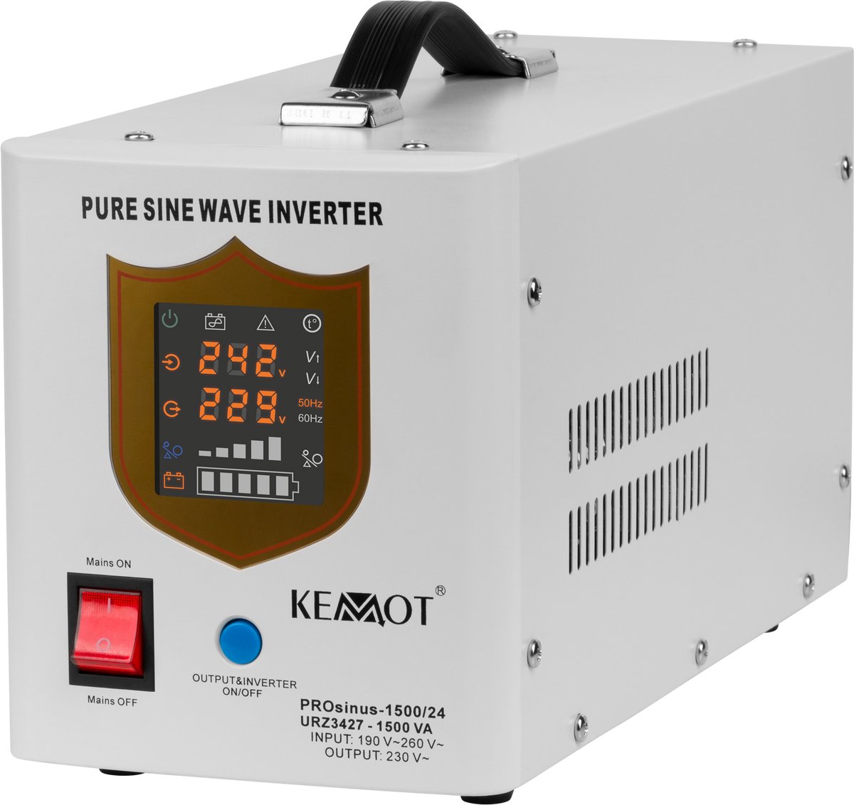 KEMOT PROsinus Serie - Fantoomvoeding - 1500VA - 1050W - Noodstroomvoorziening