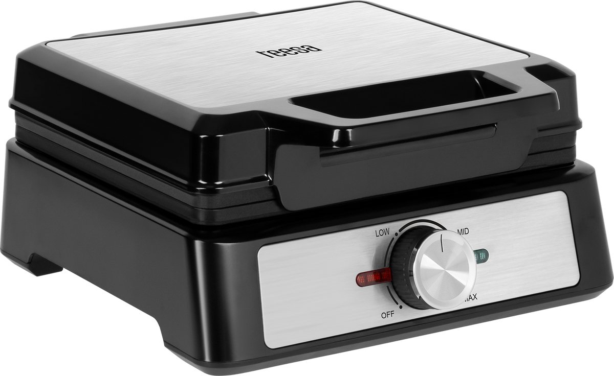 Teesa TSA3237 - Wafelijzer 2 wafels - 1600W - Regelbare Temperatuur - RVS - compact model