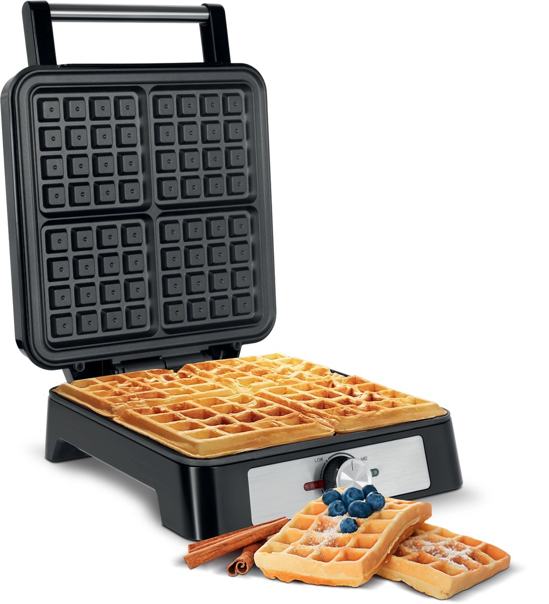 Teesa TSA3226 - Wafelijzer - 1600W - Inox - Regelbare Temperatuur