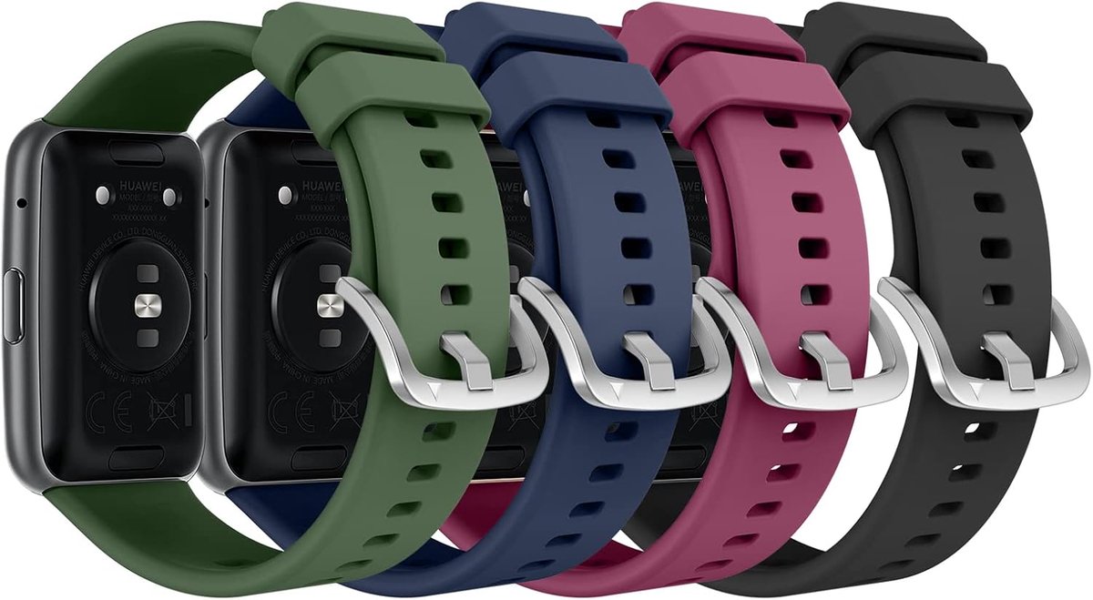 Compatibele Horlogeband voor Huawei Watch Fit Active-Elegant - Zachte Siliconen Vervangband - Verstelbare Wristband met Sluiting - Duurzaam en Comfortabel