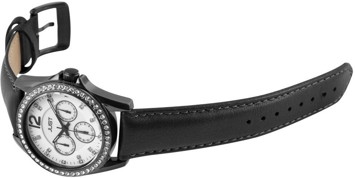 JUST dameshorloge van echt leer Haylee Just JU099 Analoog dameshorloge met multifunctioneel uurwerk en
