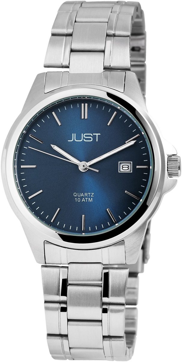 JUST Herenhorloge van roestvrij staal Baroon herenhorloge van roestvrij staal, 3 wijzers, datumweergave