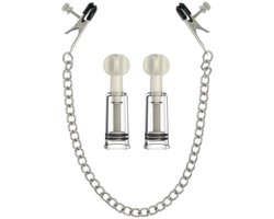 Tepel Stimulatie Set - 2 Tepelzuigers & 2 Verstelbare Tepelklemmen met Ketting - BDSM Sex Toys voor Vrouwen