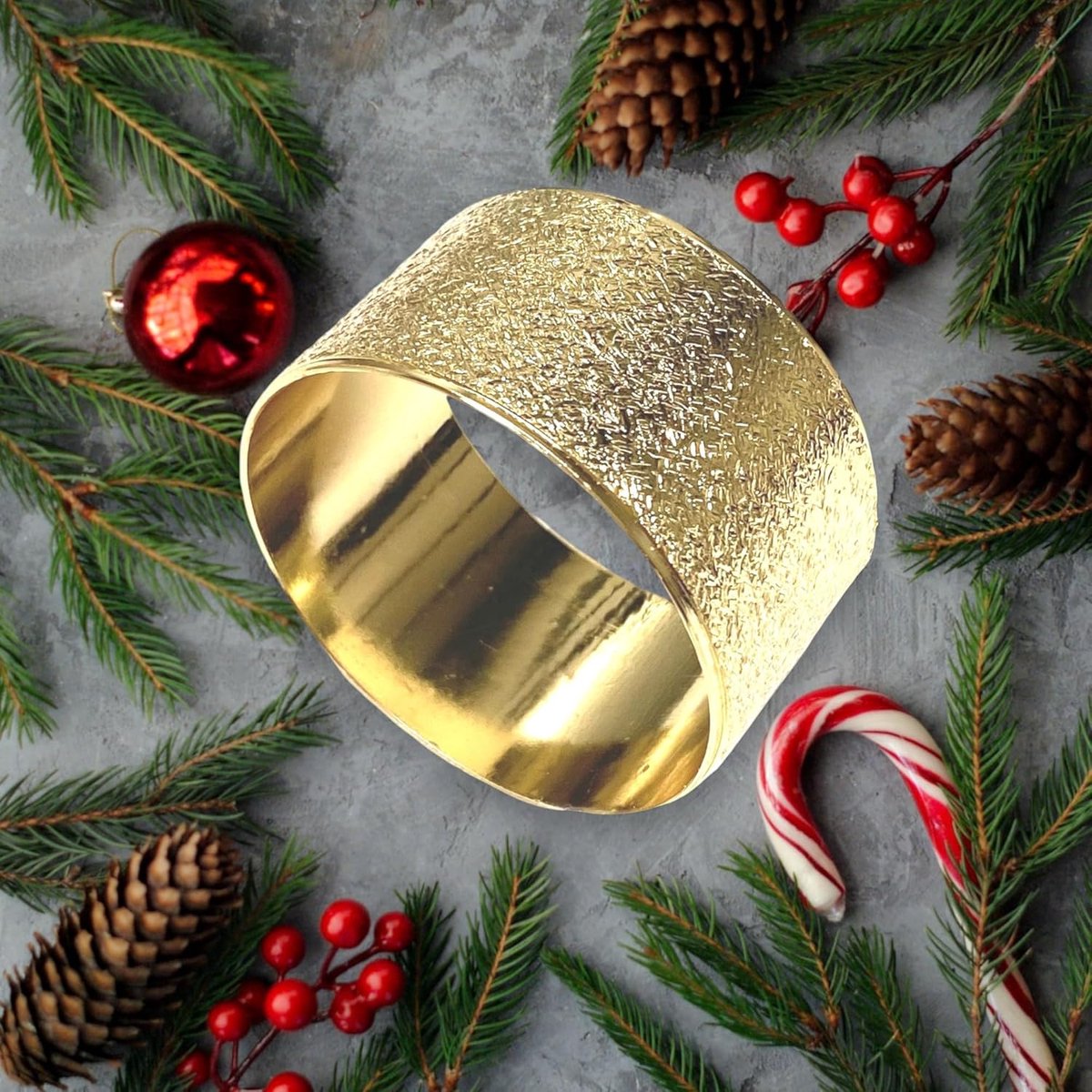 Servet Ring Set - Servethouder Gouden - Dinertafel Decoratie - Getextureerd Design - Goud