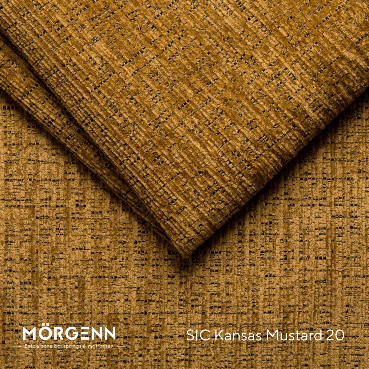 Mörgenn SIC Kansas Stofstaal - Chenille Stof voor Boxspring en Bed - Mustard 20