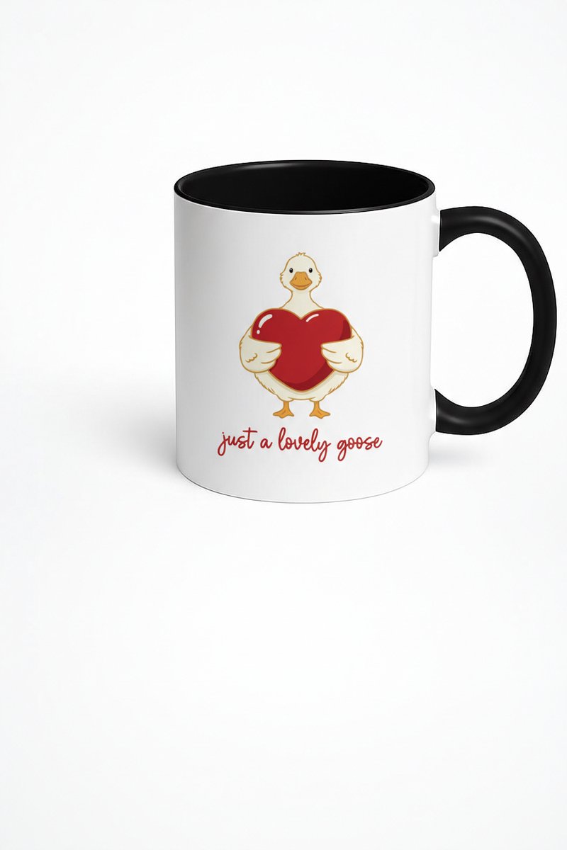 Lieve Gans Mok met Hart - 'Just a Lovely Goose' Cadeau Beker
