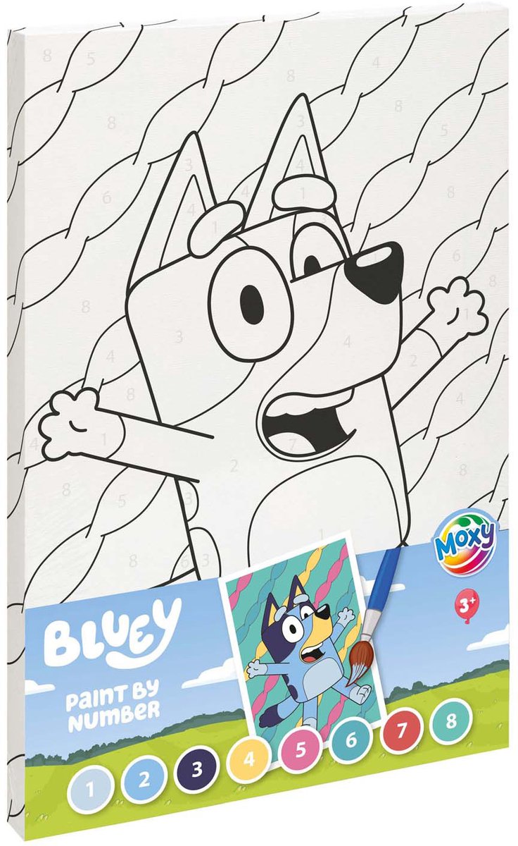 Bluey Schilderen op Nummer Canvas - 29,7 x 19,5 cm - Moxy